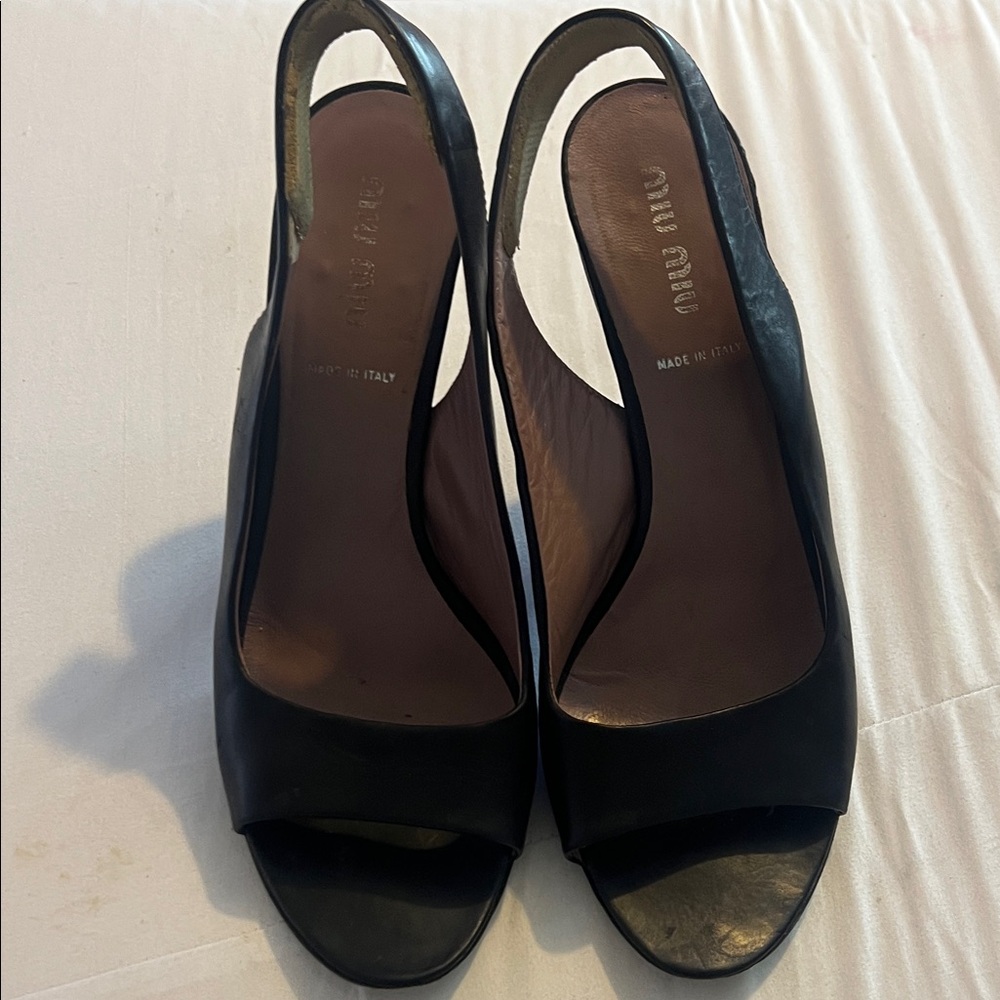 Miu Miu Elegant Black Slingback Heels